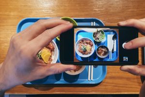 Taking picture of traditional Asian food. Hong Kong